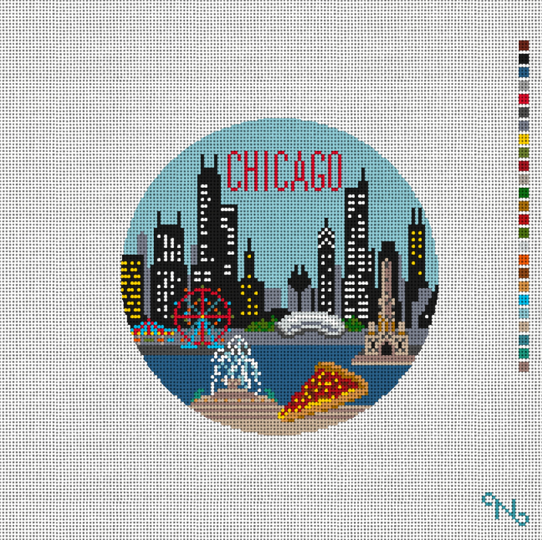 Chicago Round Canvas