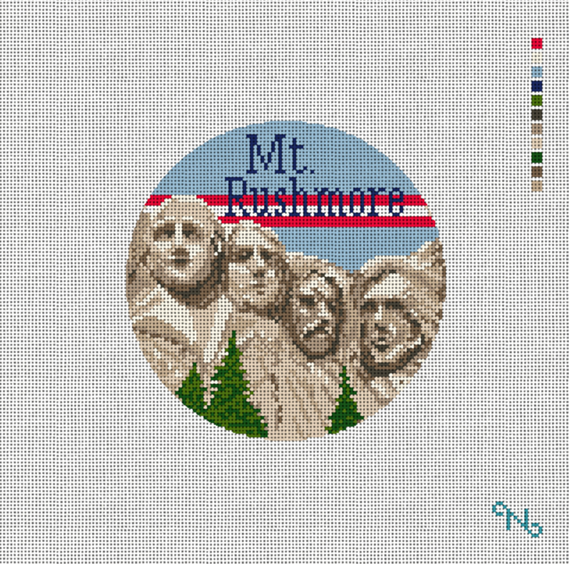 Mt. Rushmore Round Canvas