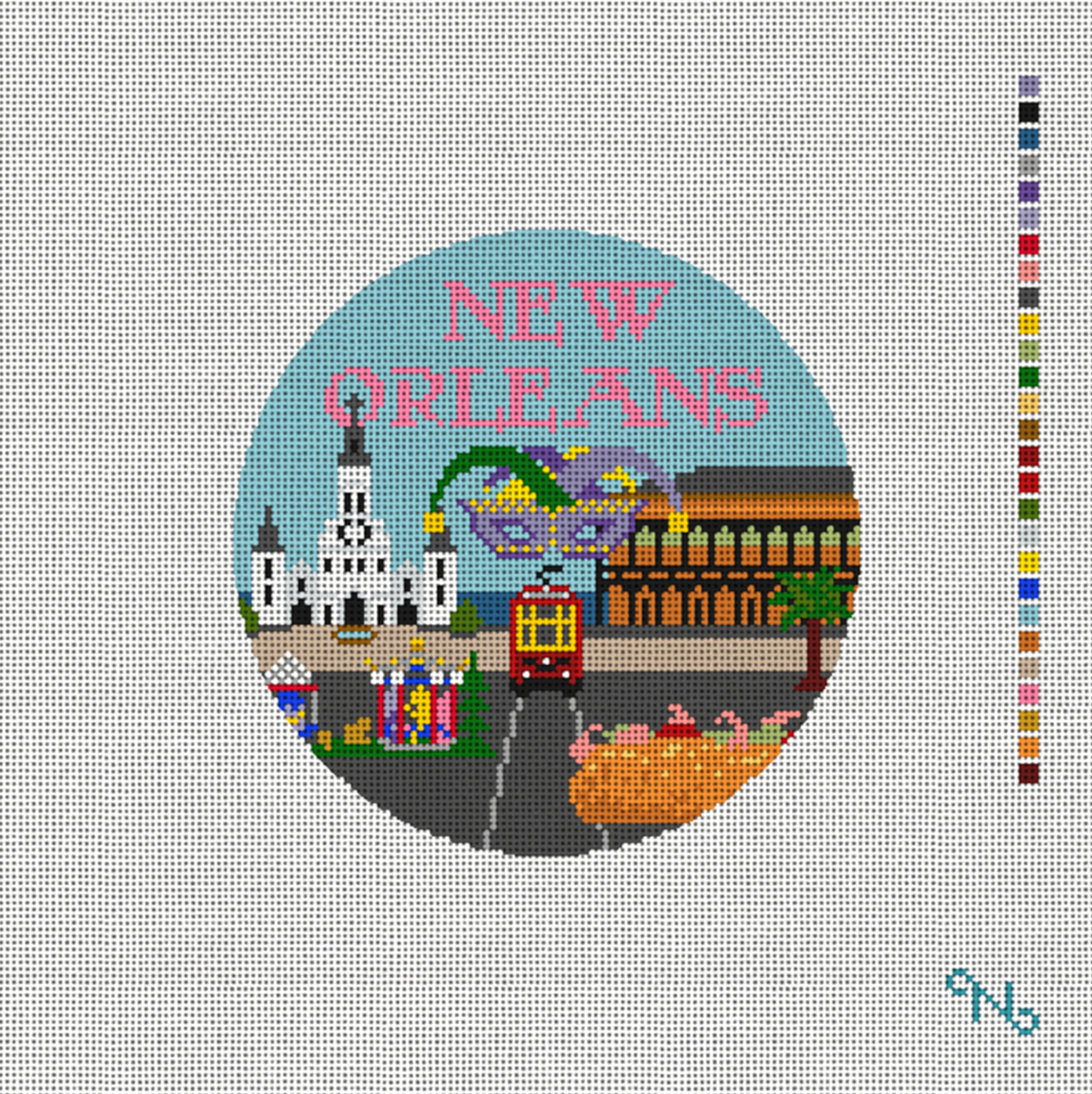 New Orleans Round Canvas