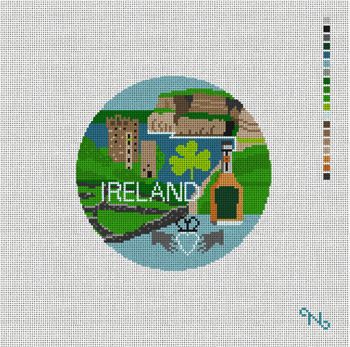 Ireland Round Canvas
