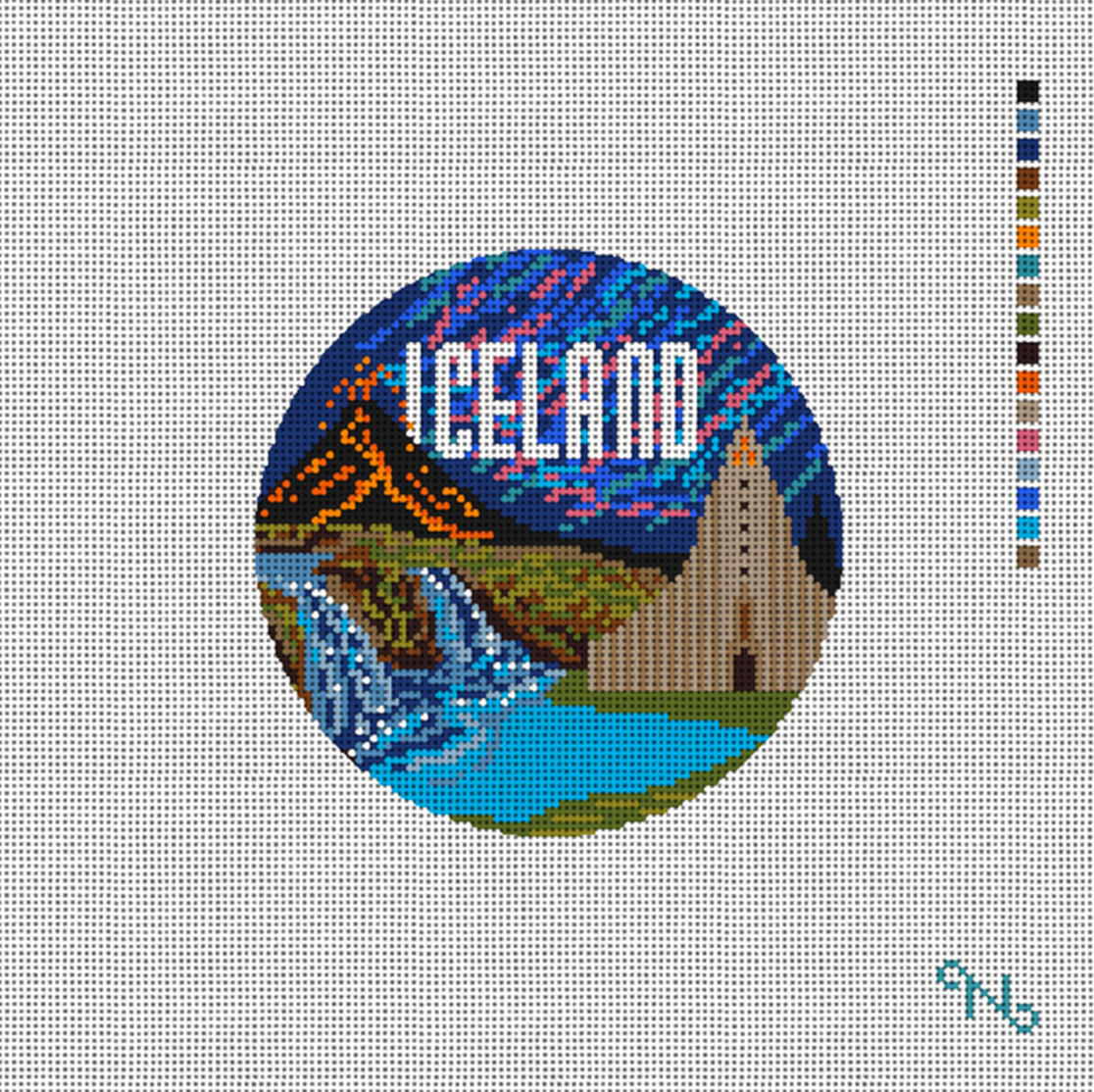 Iceland Round Canvas