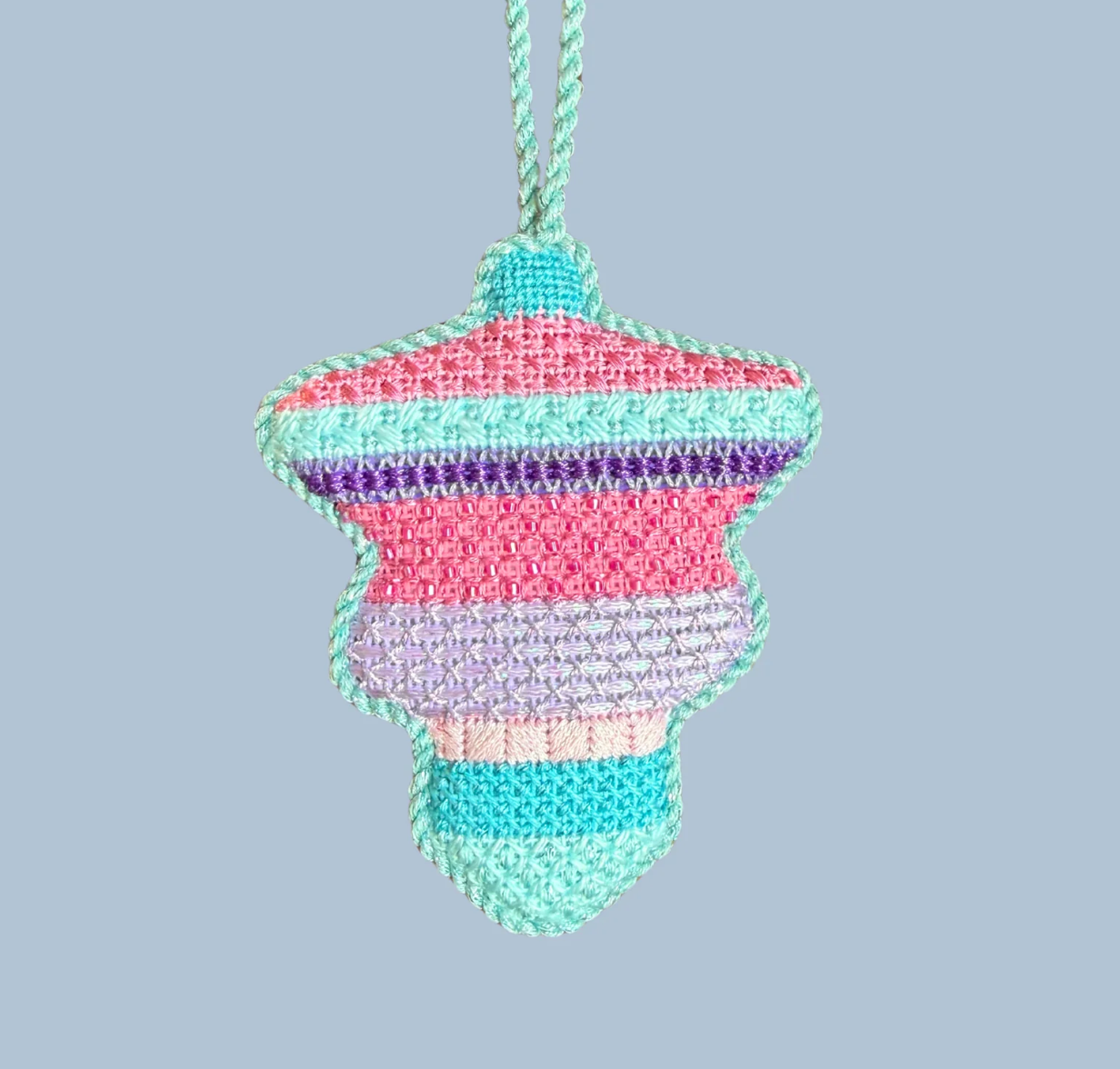 Mid Century Mod Ornament - Vintage Stripes Canvas