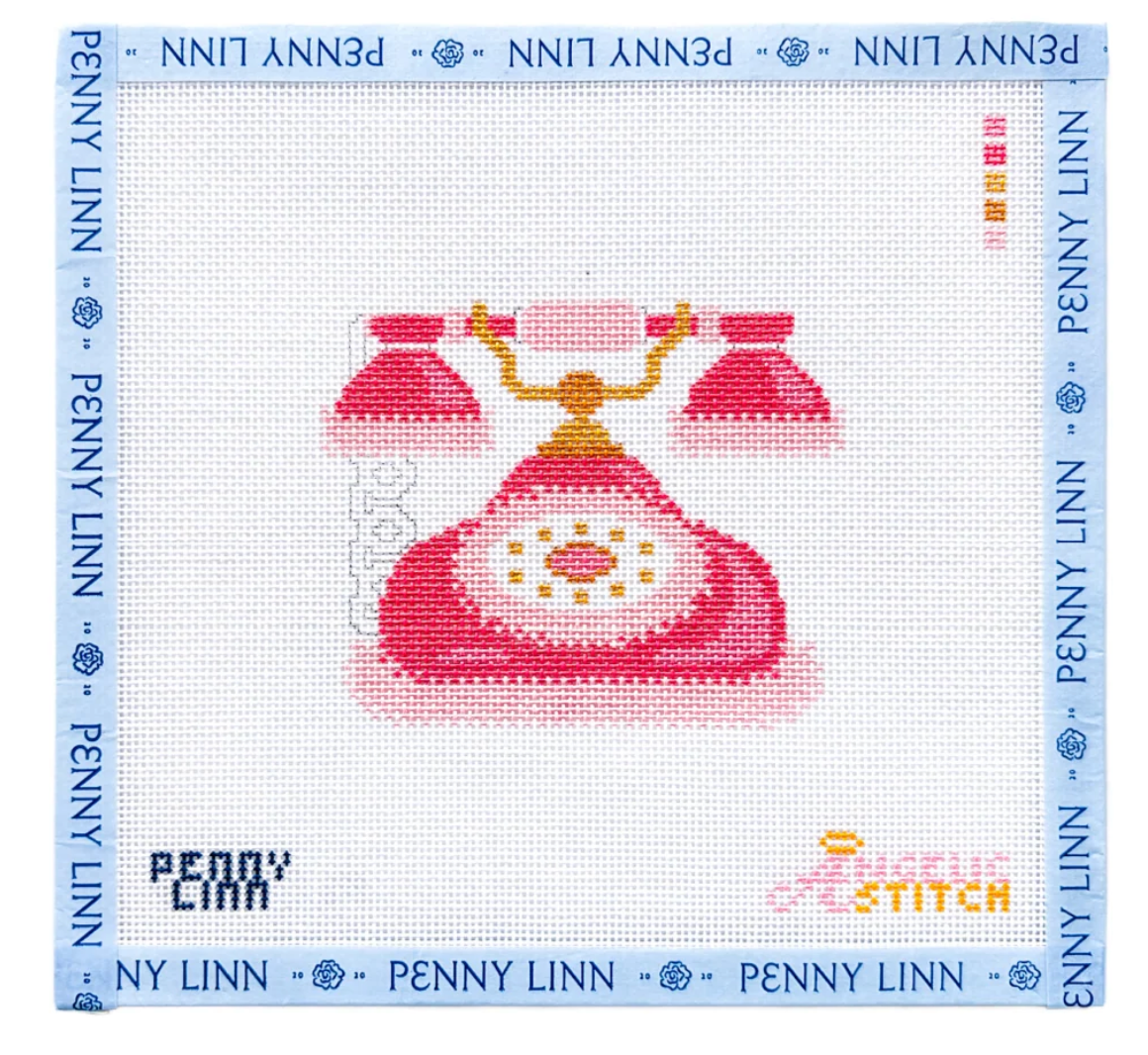 Y2K Fuzzy Rotary Phone - Pink Canvas