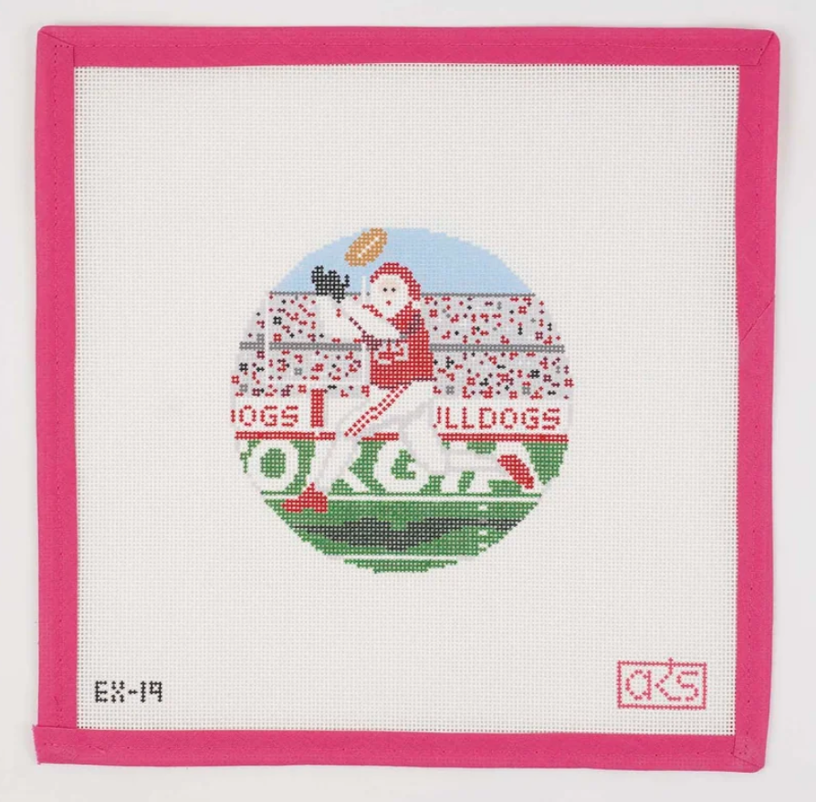 Georgia Bulldogs Football Sporty Santa Canvas