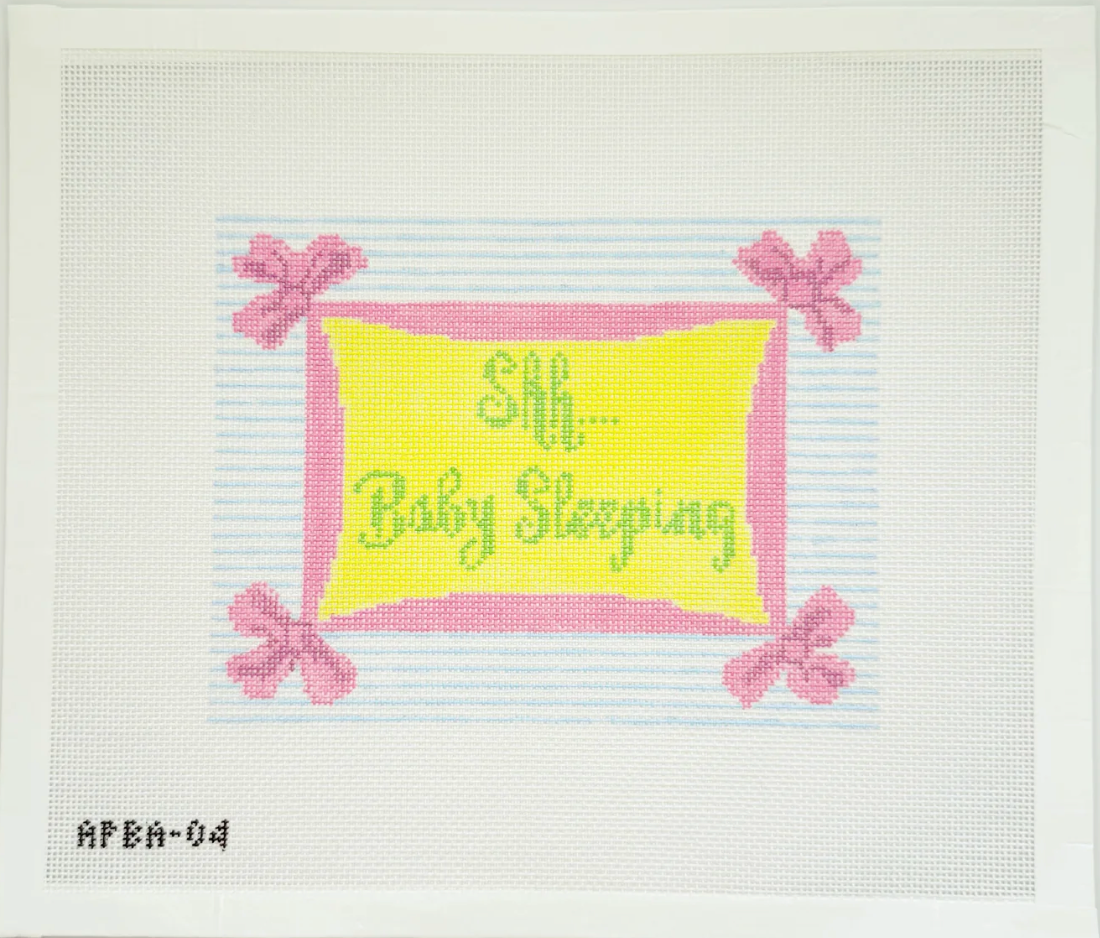 Shh…. Baby Sleeping with bows Canvas