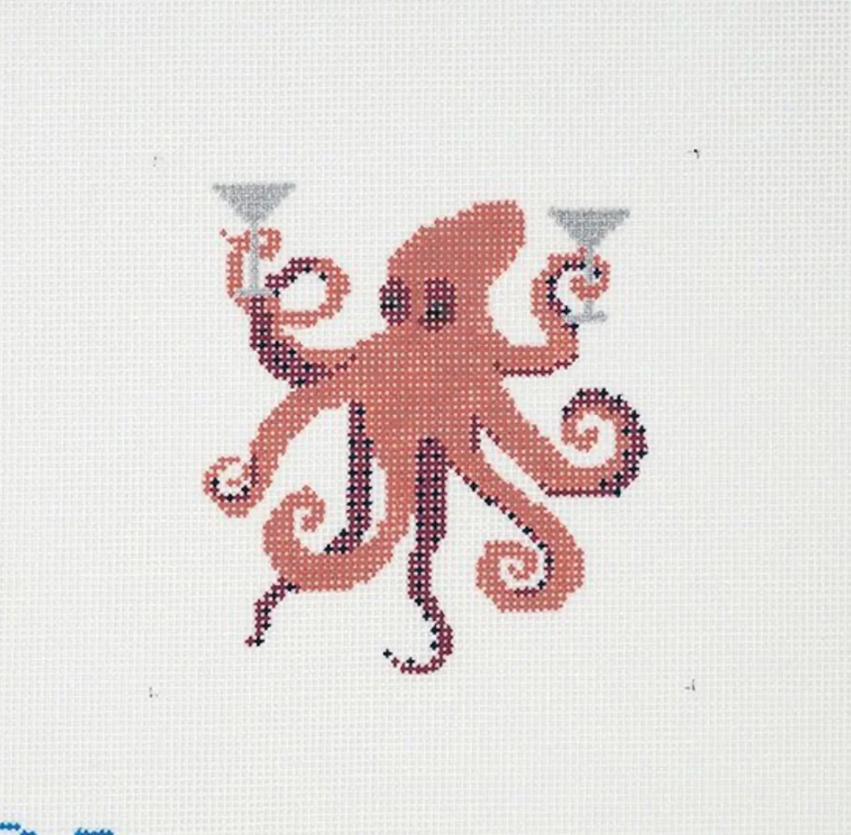 Blue Ridge Octopus and Double Martini Canvas