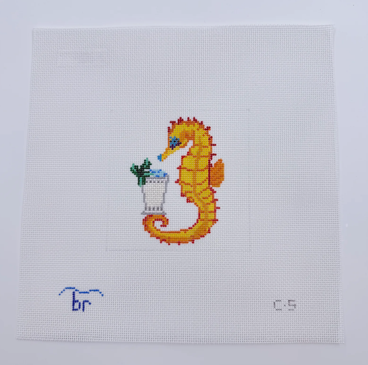 Boozy Seahorse and Mint Julep Canvas