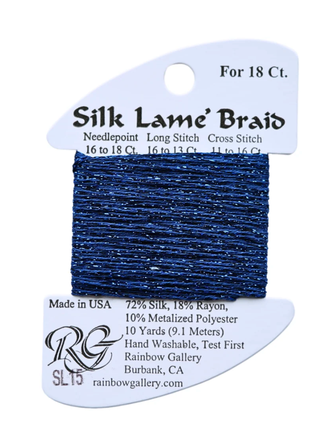 Silk Lame Braid SL15 Dark Blue