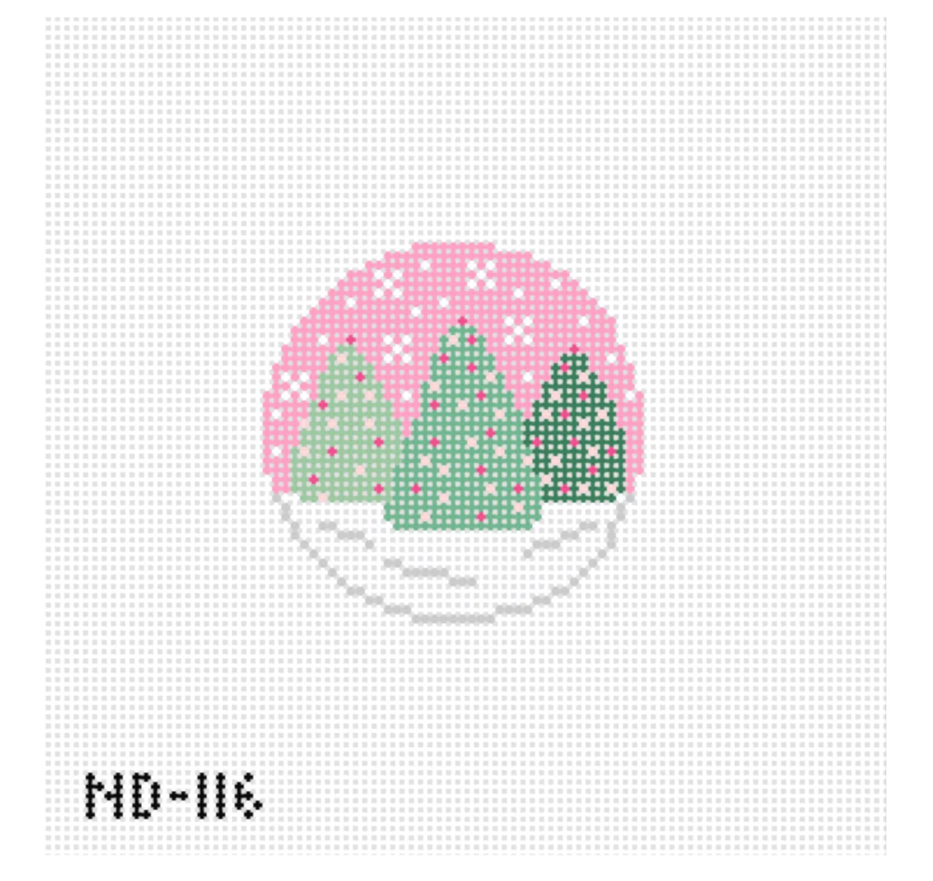 3" Three Pink Winter Trees Canvas