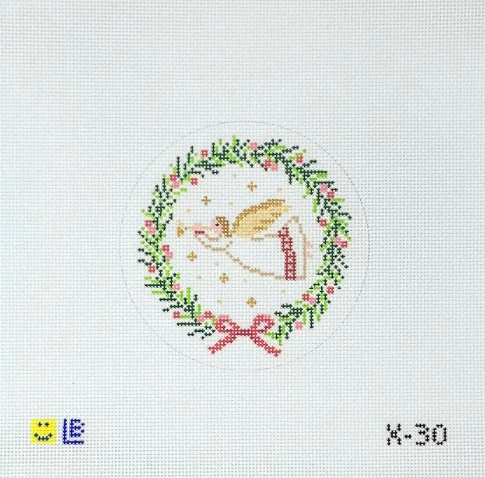 Angel with Horn Wreath Canvas