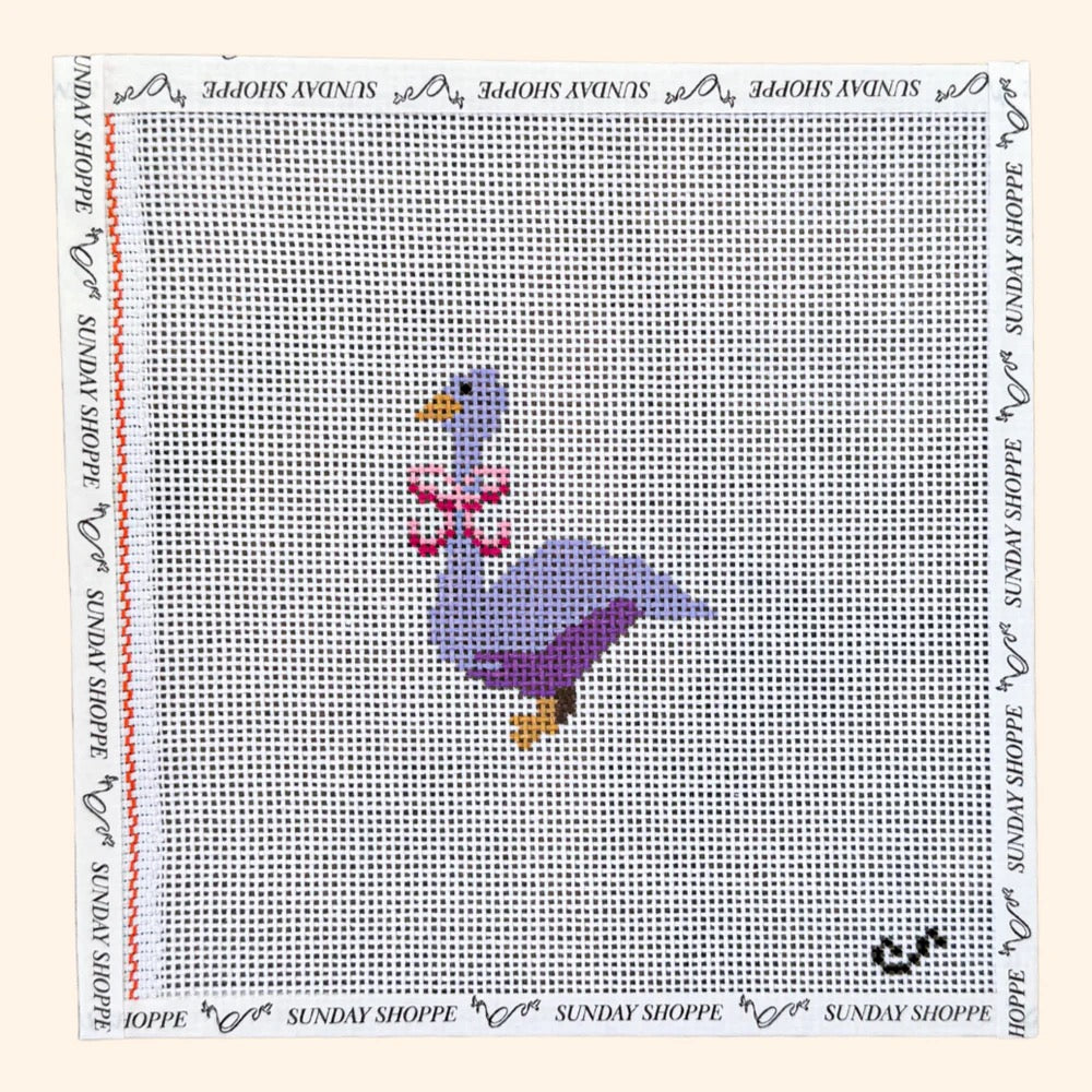 Holiday Goose with Bow Canvas