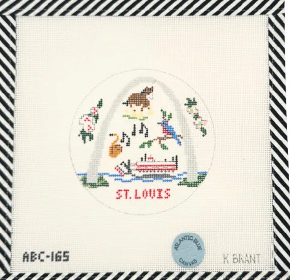 St. Louis Travel Round Canvas