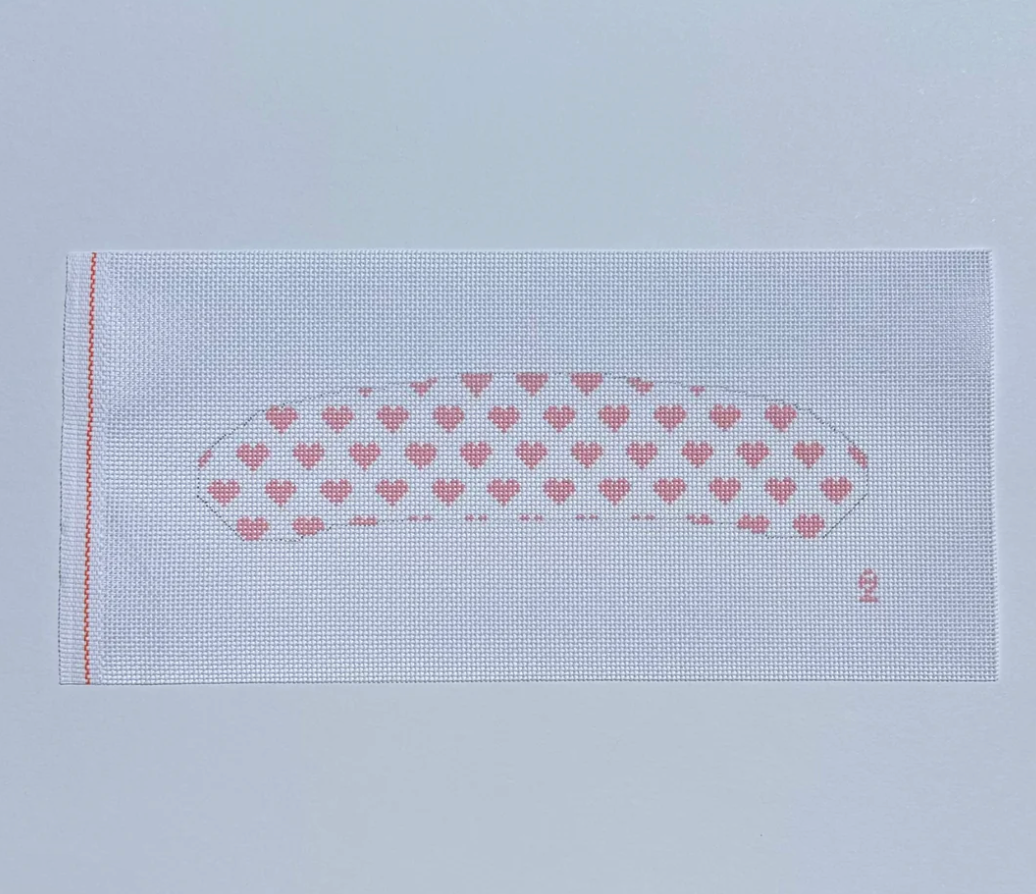 Pink Hearts Baby Hanger Needlepoint Canvas