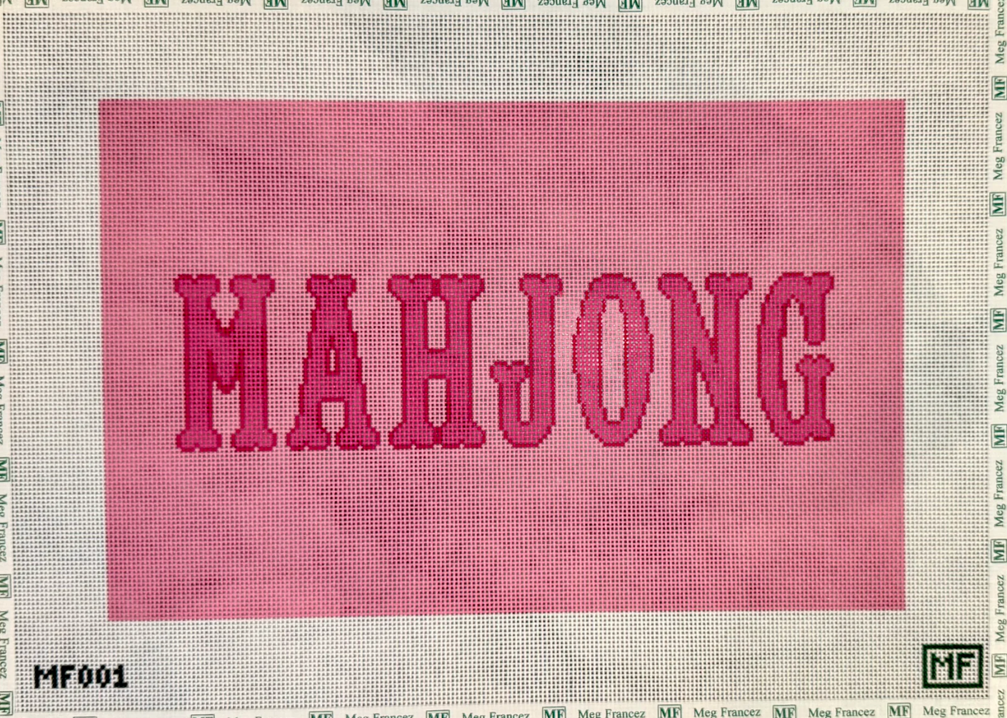 Mahjong Pink on Pink Canvas