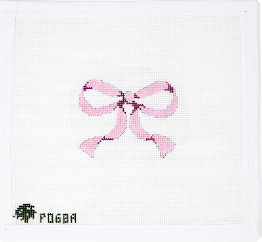 Pink Bow Round Canvas