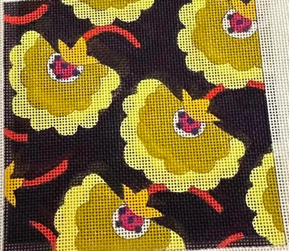Yellow Flowers with Black Background Canvas