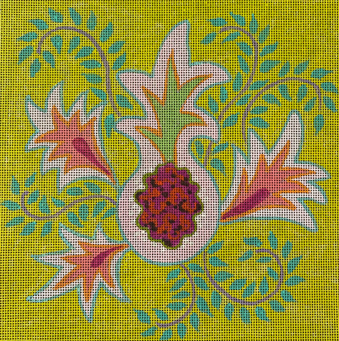 Floral with Yellow Background Canvas