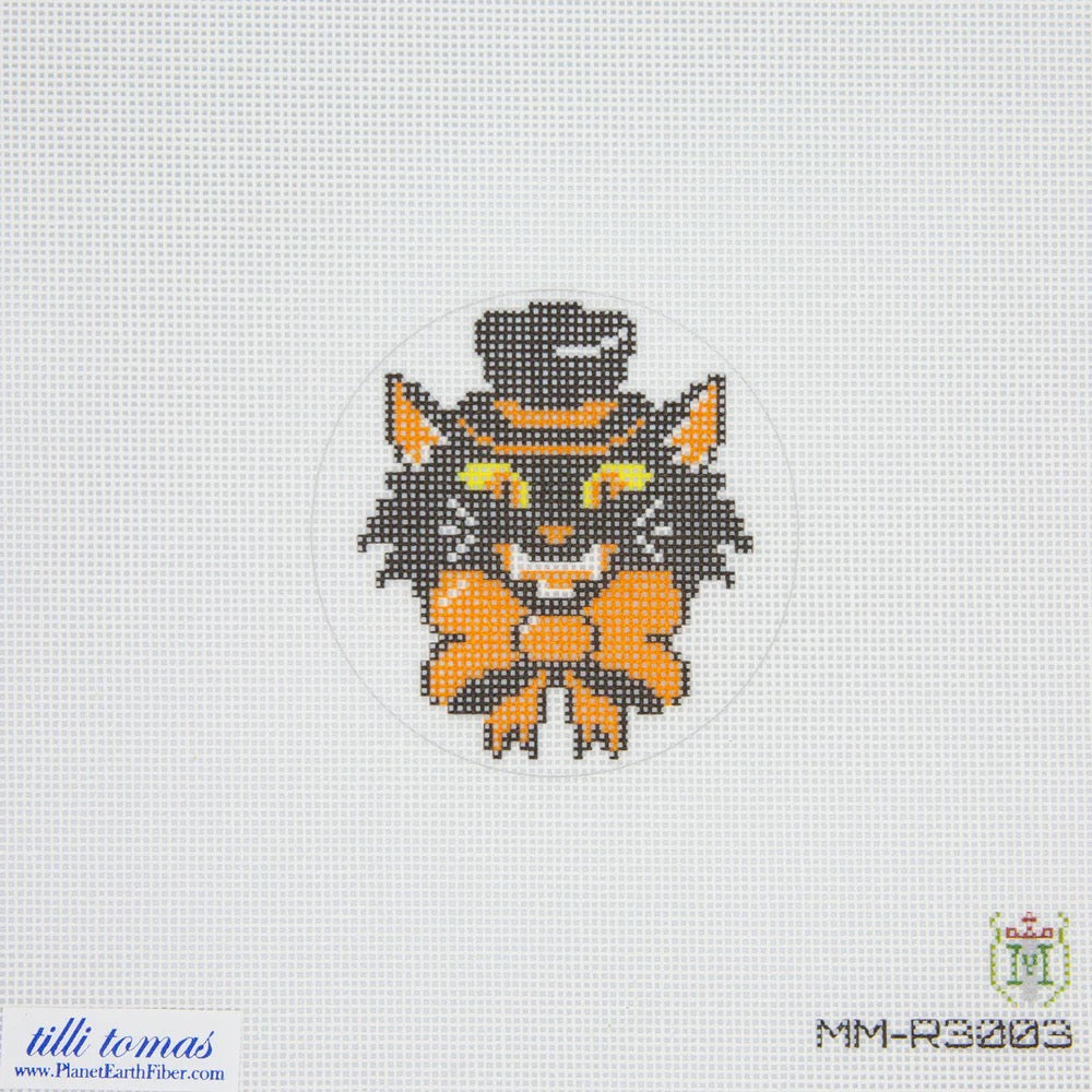 Retro Halloween Cat Canvas