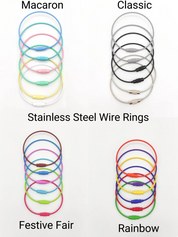 Stainless Steal Wire Rings - Colorful Pack of 6