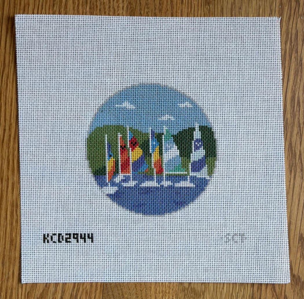 Butterfly Regatta Round Printed Canvas