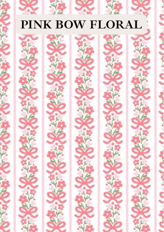Pink Bow Floral Project Bag