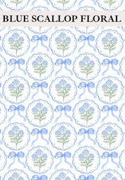Blue Scallop Floral Project Bag