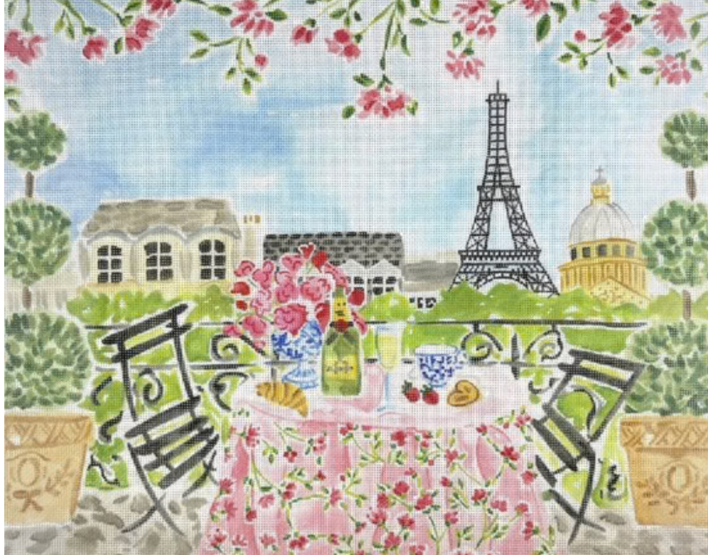 Paris Champagne Breakfast Table Canvas