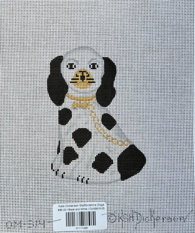Staffordshire Dog - Black and White Canvas