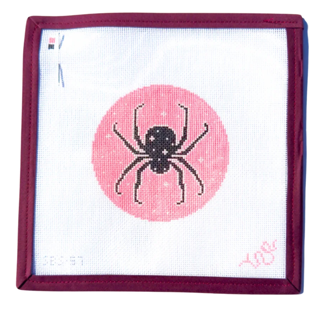 Spider : Pink and Spooky Needlepoint Canvas