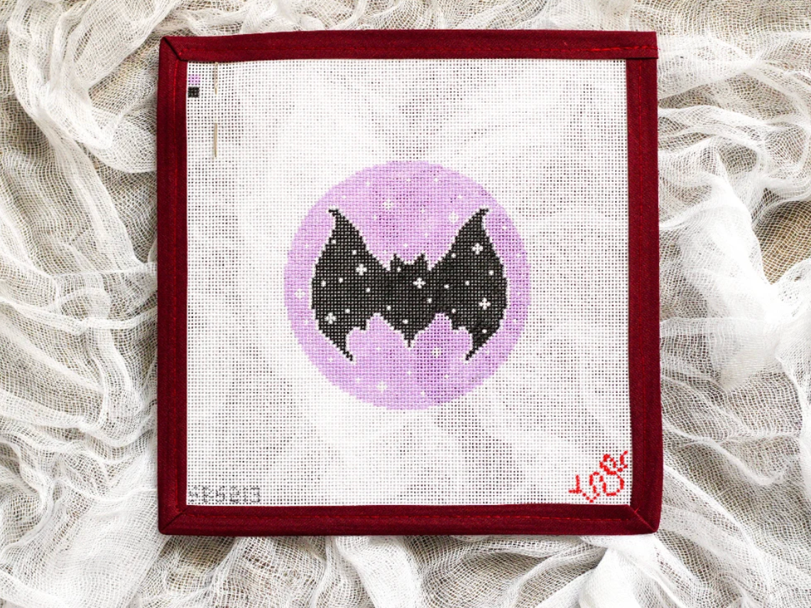 Bat : Purple and Spooky Needlepoint Canvas