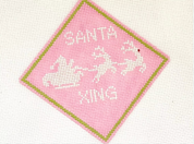 Pink Santa Crossing Canvas