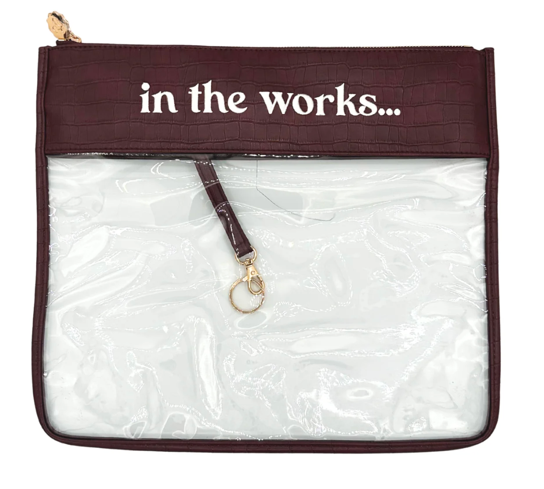 Burgundy Croc In The Works Project Bag