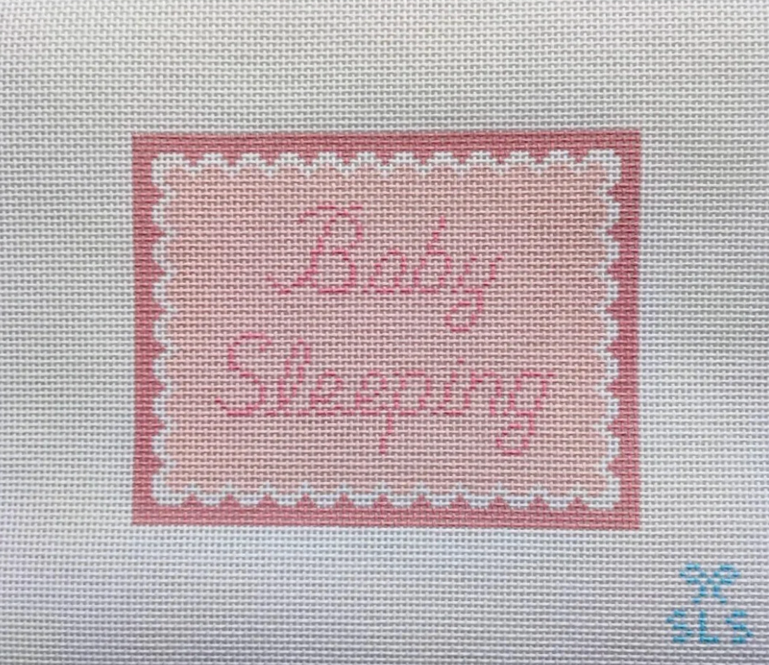 Baby Sleeping Pink Scallops Canvas