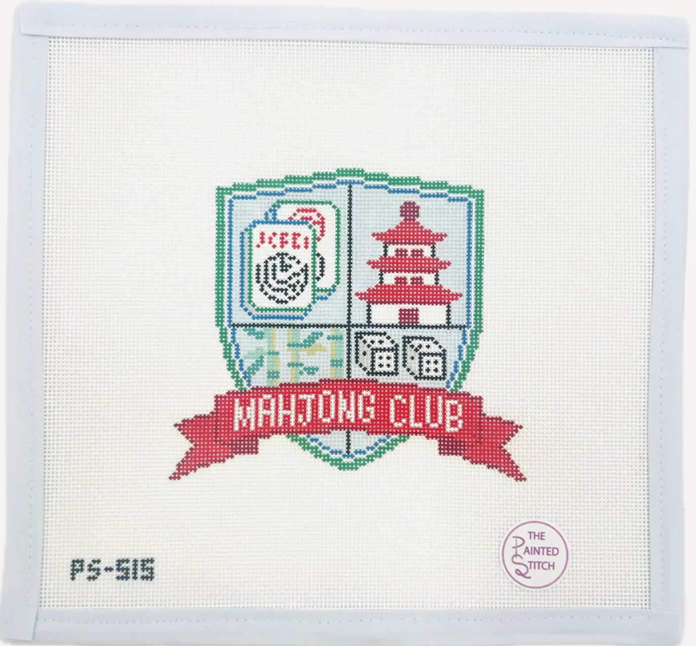 Mahjong Club Crest (Jewel) Canvas