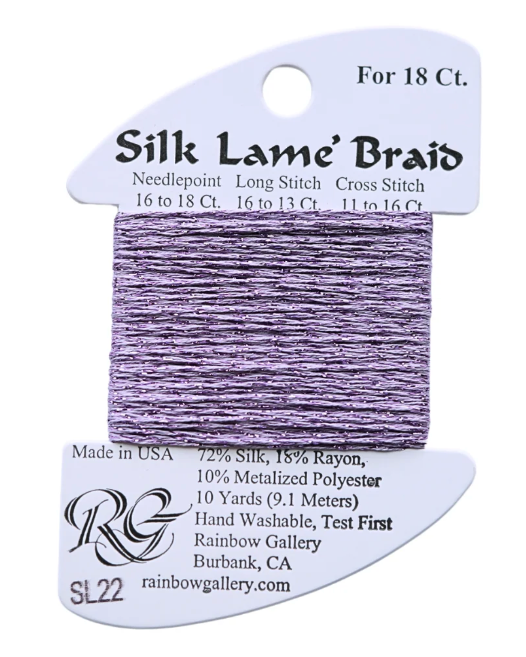 Silk Lame Braid SL22 Lavender
