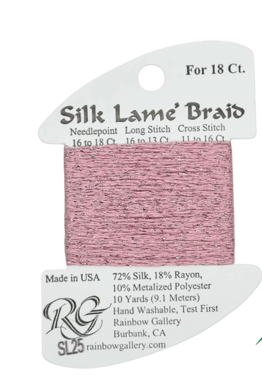 Silk Lame Braid SL25 Rose Pink