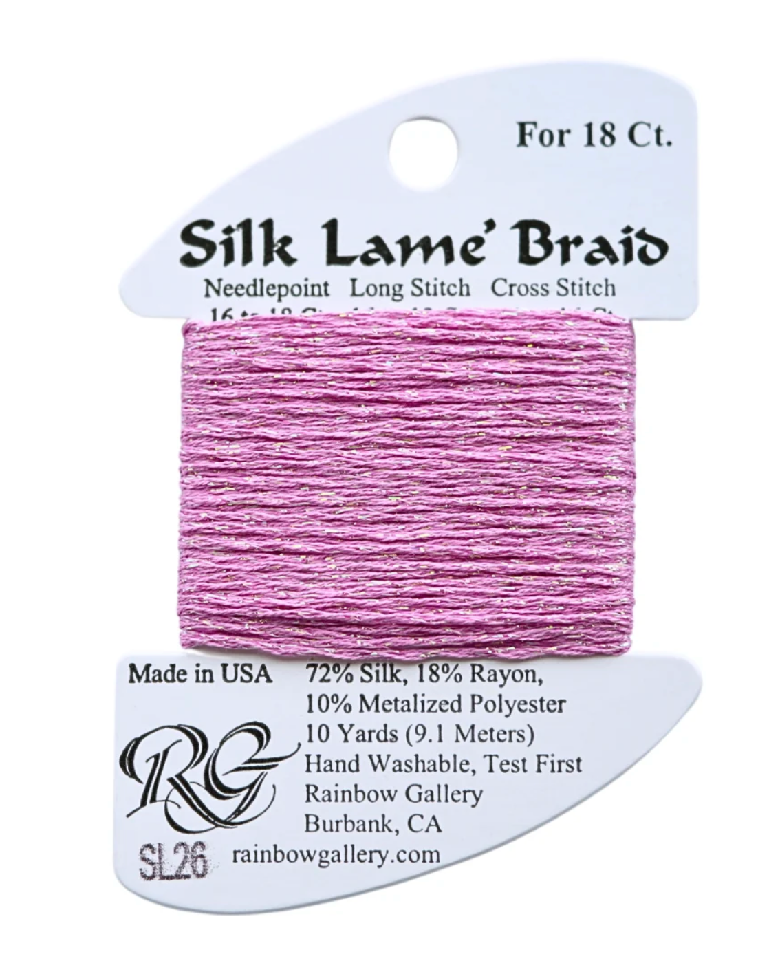 Silk Lame Braid SL26 Raspberry
