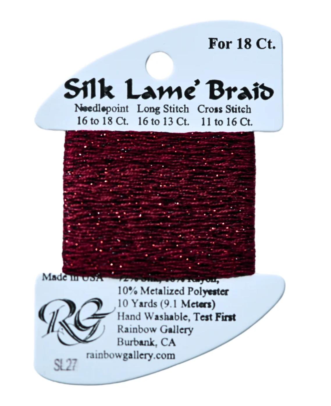 Silk Lame Braid SL27 Garnet