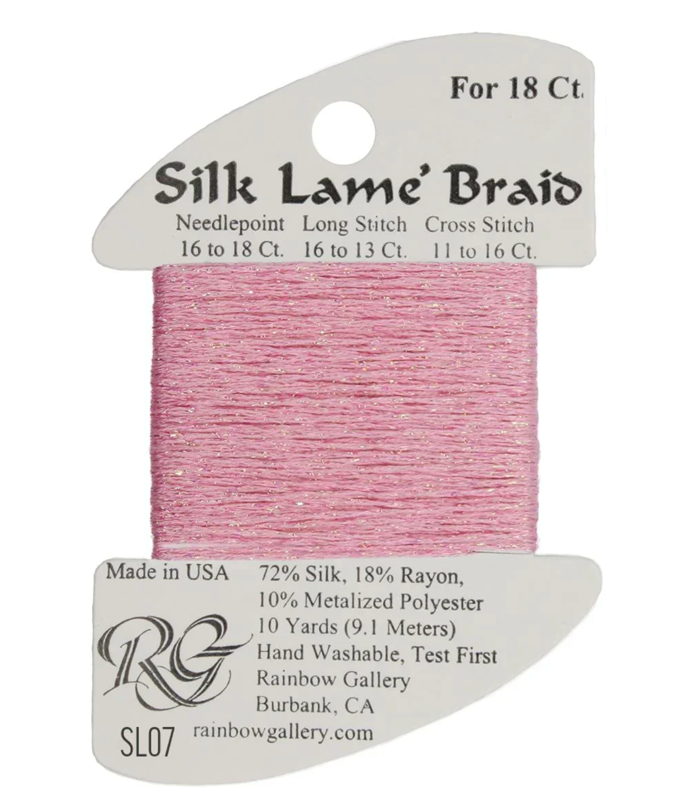 Silk Lame Braid SL07 Pink