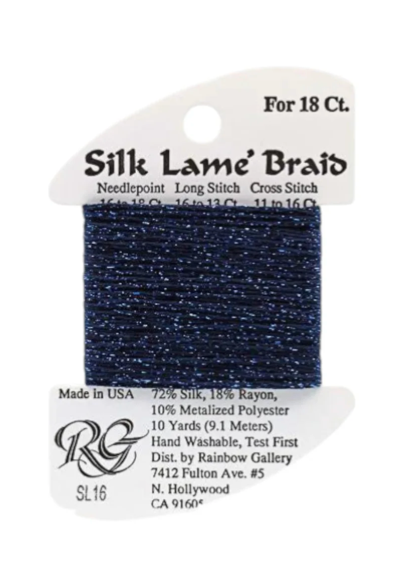 Silk Lame Braid SL16 Navy
