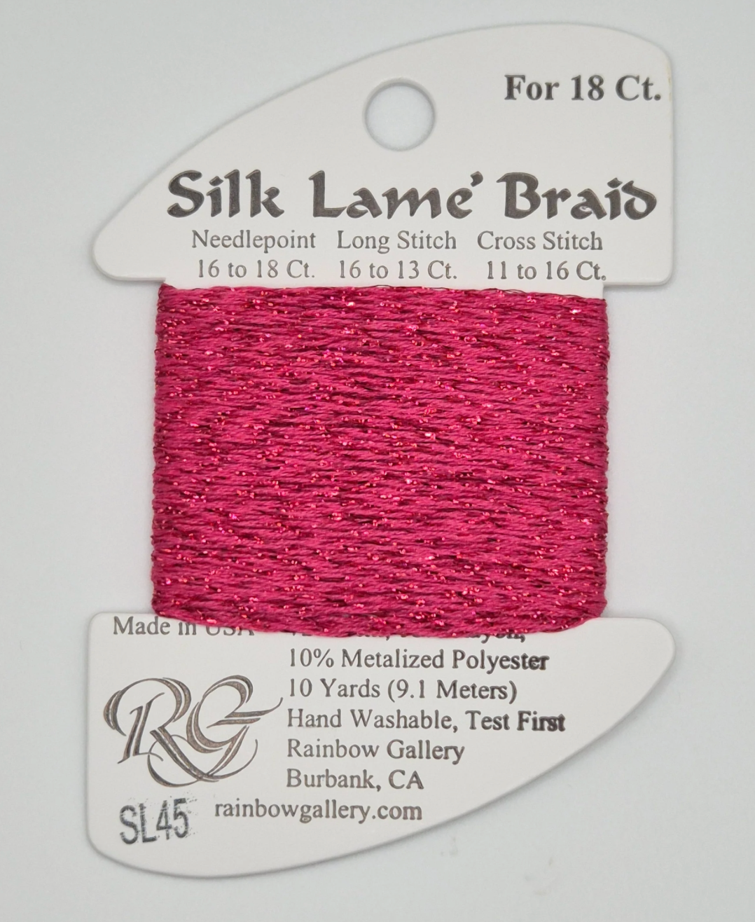 Silk Lame Braid SL45 Deep Rose