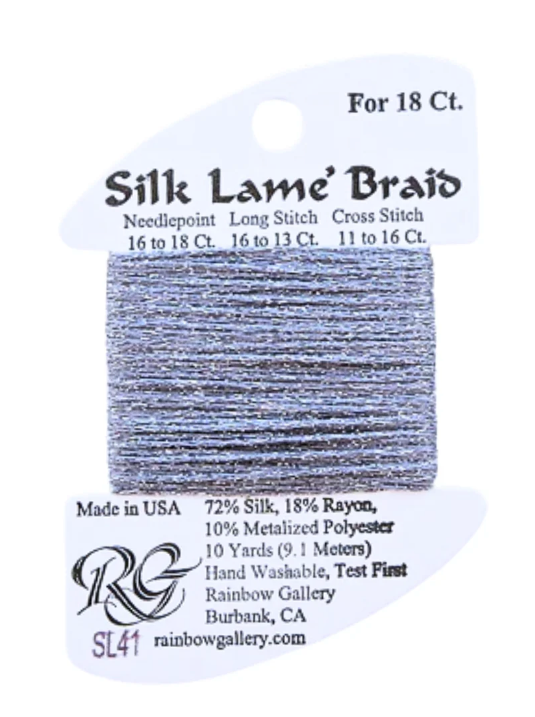 Silk Lame Braid SL41 Pewter
