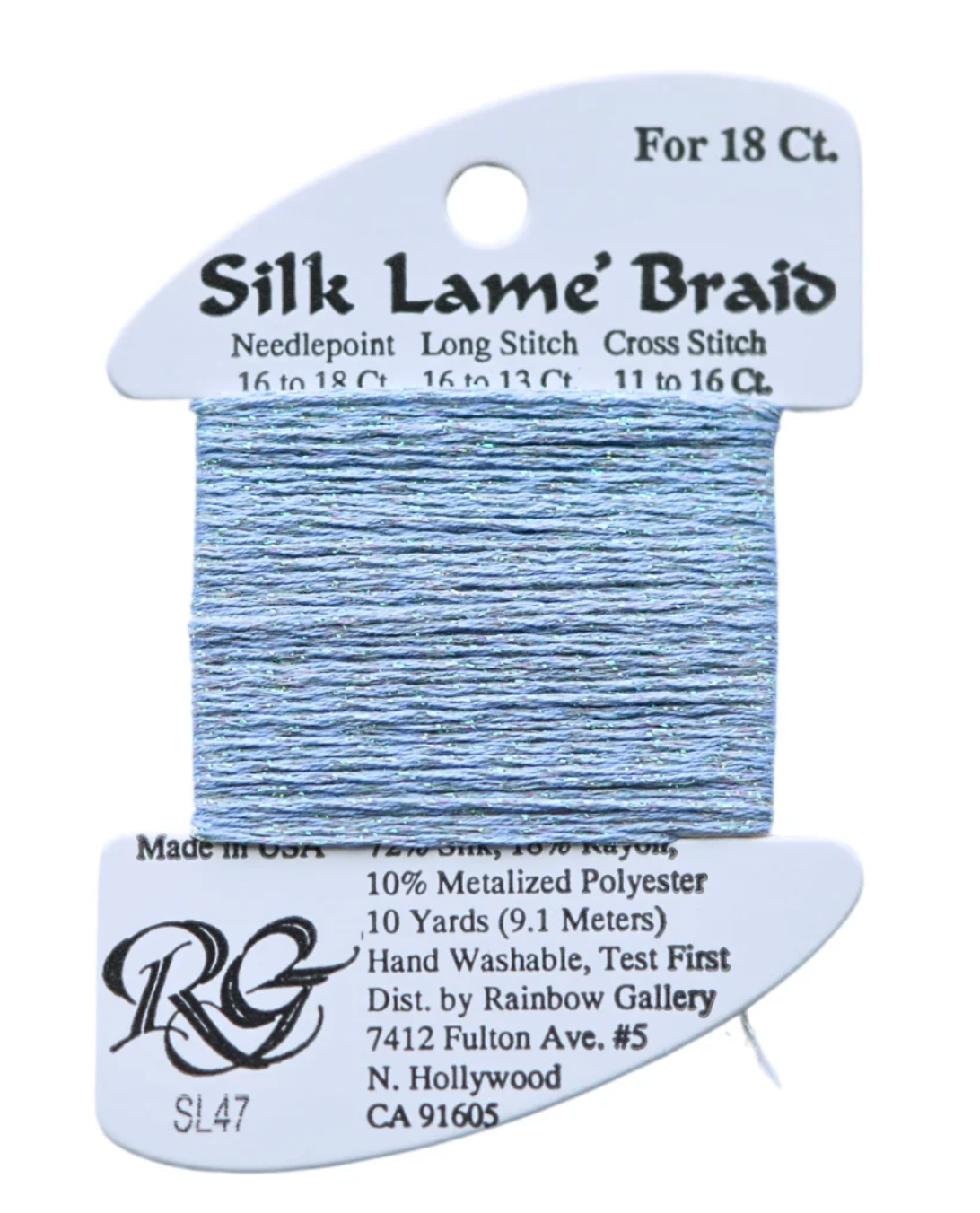 Silk Lame Braid SL47 Lavender Blue