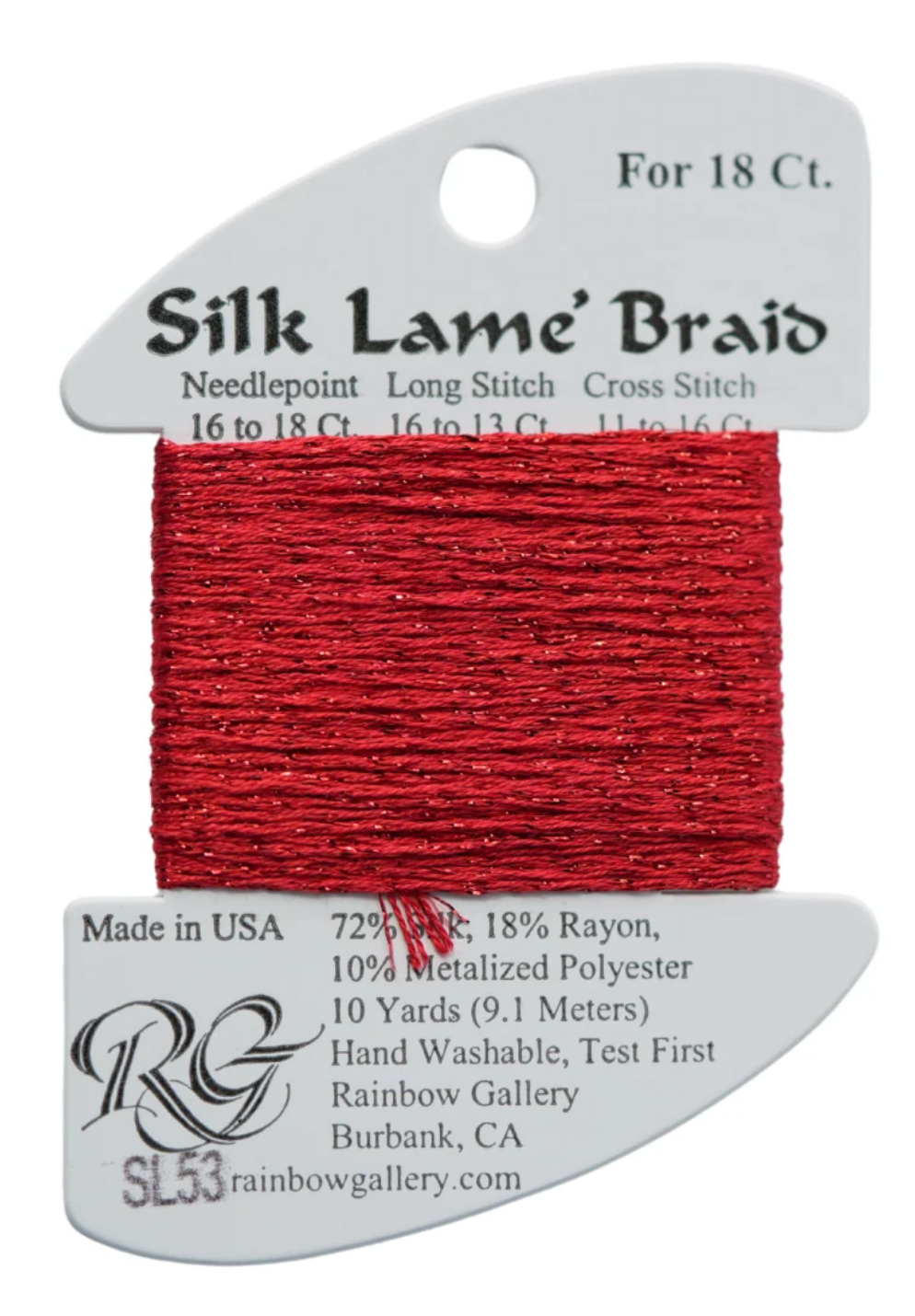 Silk Lame Braid SL53 Crimson