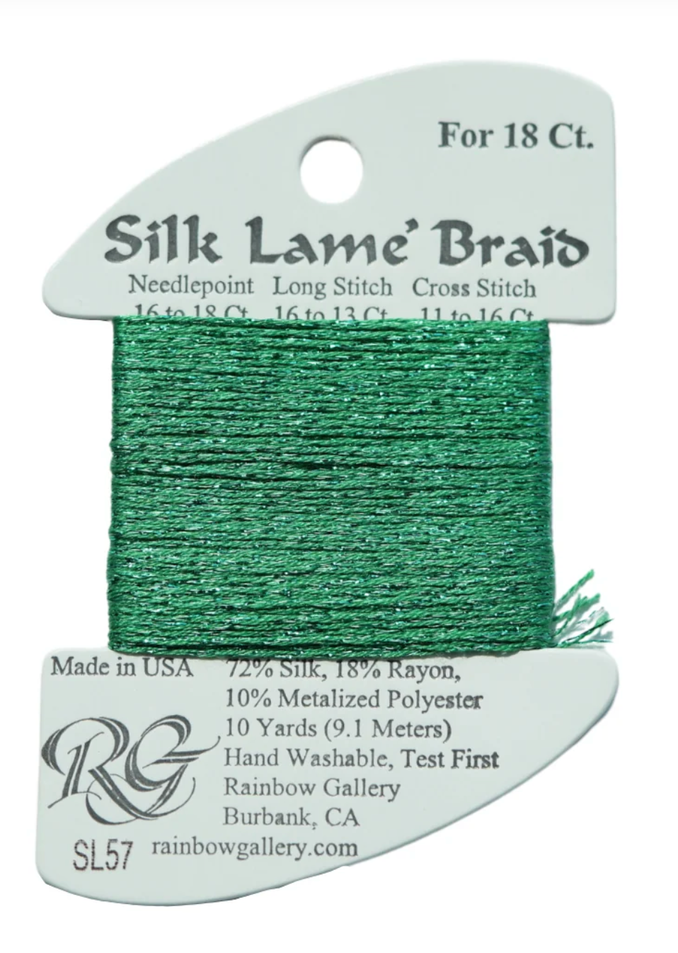 Silk Lame Braid SL57 Xmas Green