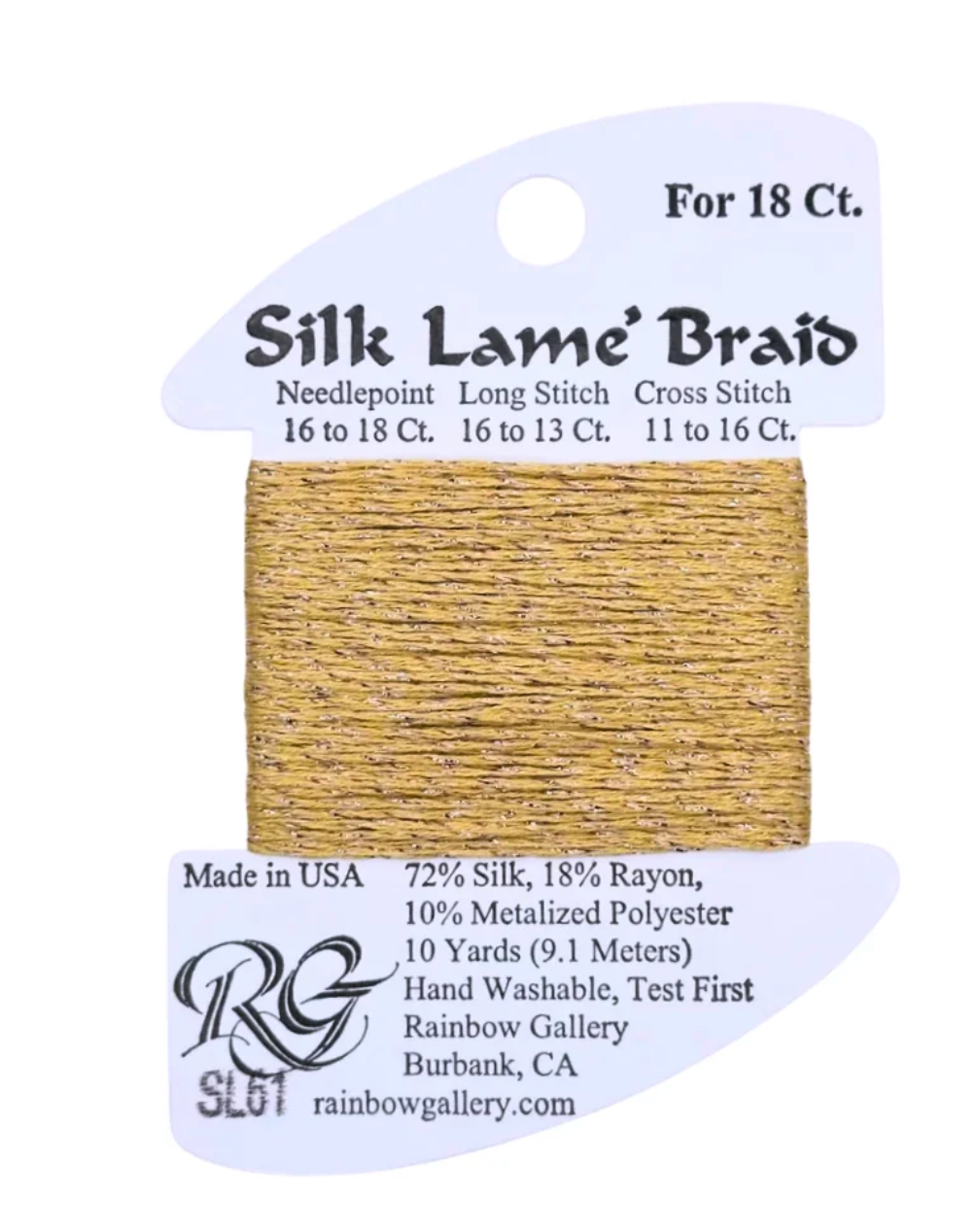 Silk Lame Braid SL61 Sand Gold
