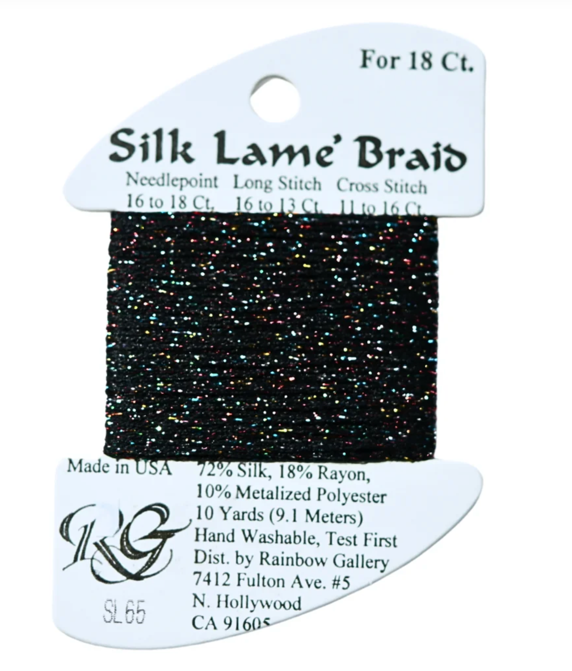 Silk Lame Braid SL65 Black Sparkle