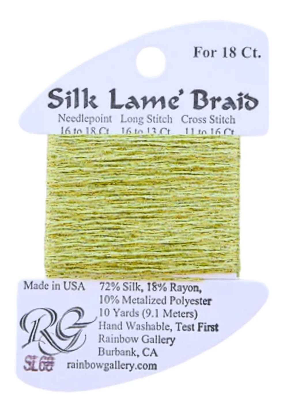 Silk Lame Braid SL68 Pale Avocado
