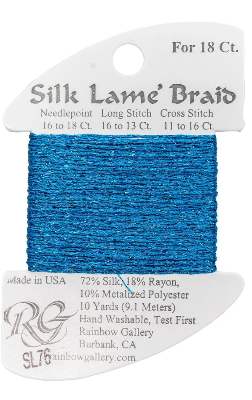 Silk Lame Braid SL76 Peacock Blue