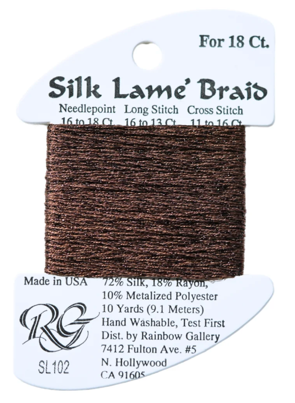 Silk Lame Braid SL102 Warm Brown